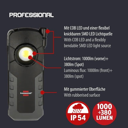 Brennenstuhl Professional Rechargeable LED Inspection Light HL 1000 ACW Work