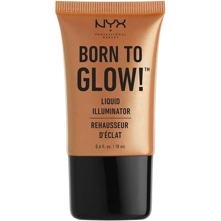 NYX Professional Makeup Born to Glow Liquid Illuminator Pure Gold 03 - Liquid Shimmer Highlighter and Foundation Base with Vegan Formula