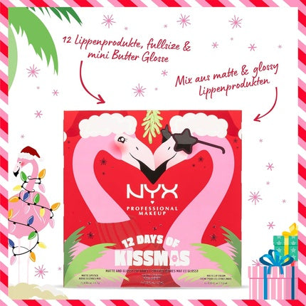 NYX Professional Makeup 12 Days of Kissmas Lip Vault Holiday Makeup Set Countdown