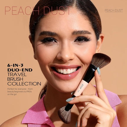 Jessup Makeup Lover Collection 6-In-3 Duo-End Travel Brush Collection Set Of 3 Makeup Brushes 1507