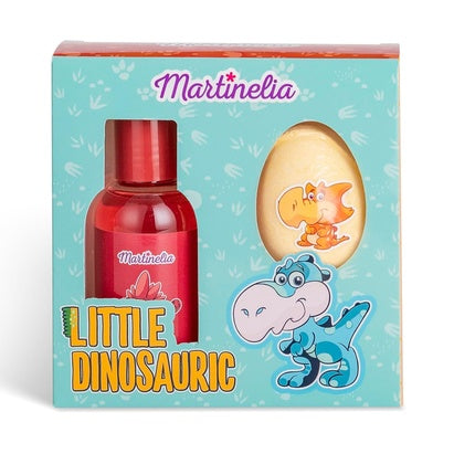 MARTINELIA Kids Bath Set Small Dino Dinosaur Bath Set for Boys Playful Shower Gel and Bath Bomb - Non-Toxic