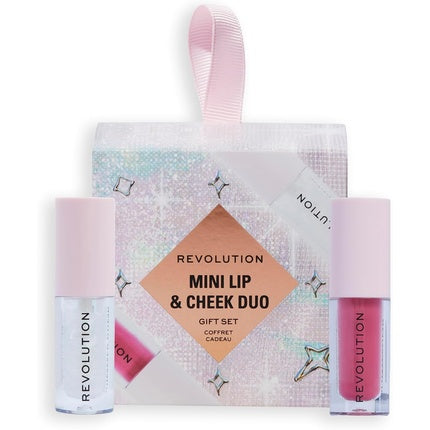 Revolution Beauty Mini Cheek & Lip Duo Gift Set Holiday Makeup Set with Mini Cream Blusher Mini Pout Bomb & Ornament Vegan & Cruelty Free