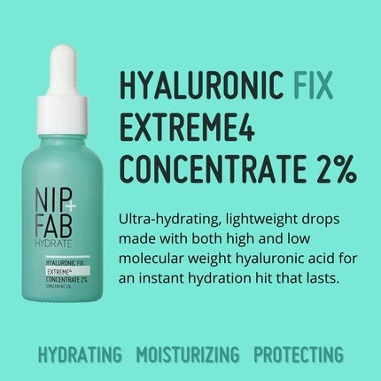 Nip+Fab Christmas Gift Set AM to PM Trio Set The Full Cycle of Hydration for Plump Smooth Dewy Face Skin Bestselling Hyaluronic Fix Extreme4 Range