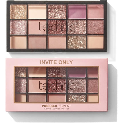 Technic Invite Only Eyeshadow Palette 15 Blendable Shades with Glitters, Shimmers & Mattes 22.5g