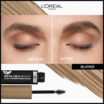 L'Oréal Paris Volumising Brow Mascara Longwear Brow Gel for Fuller Looking Eyebrows 5ml Shade 7.0 Blonde