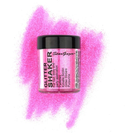 Stargazer UV Glitter Shaker Pink Cosmetic Glitter Powder for Eyes Lips Face Body Hair and Nails