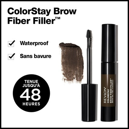 Revlon ColorStay Brow Fiber Filler Longwearing Volumising Waterproof Eyebrow Gel 305 Dark Brown 6.8ml