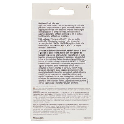Kiss Salon Naturals Double Take Artificial Nails with Glue 28 Nails White - 32g