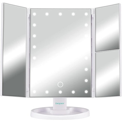 BEPER P302VIS050 Illuminated Makeup Mirror with 1x/2x/5x Magnification - Perfect for Makeup Station