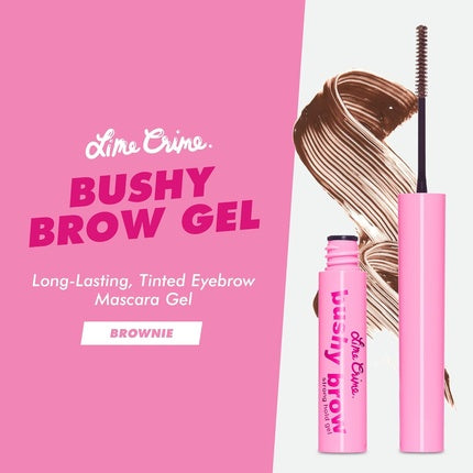 Lime Crime Bushy Brow Gel Volumizing Long Lasting Strong Hold Eyebrow Mascara Gel Vegan Cruelty-Free Brownie Brow Gel