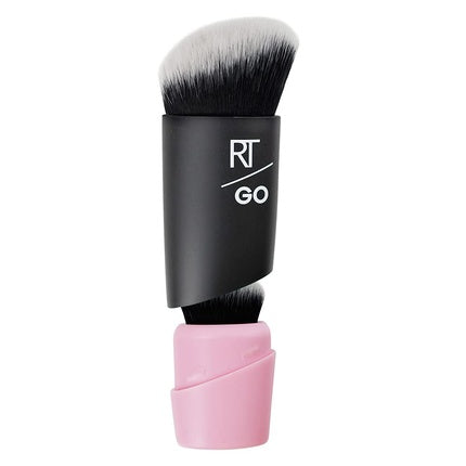 Real Techniques Go! Mini Travel Makeup Brushes for Foundation and Highlighter Synthetic Bristles - Set of 2