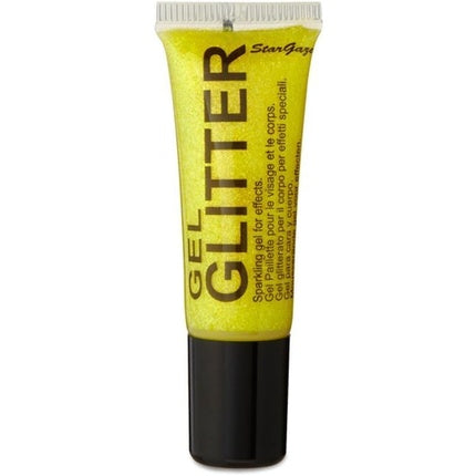 Sparkling Yellow Glitter Gel for Face and Body with Fine Nib Applicator
