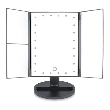 Makeup Mirror with 24 LEDs Dimmable 3-Way Optics 2x and 3x Magnification