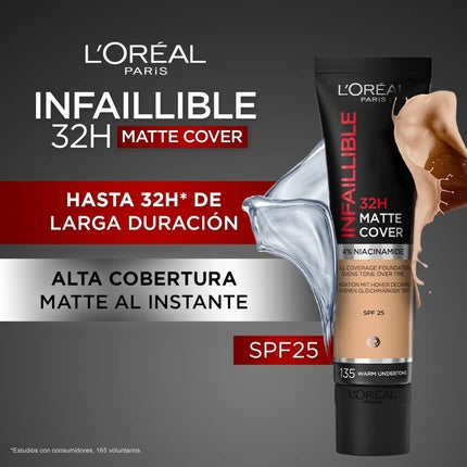 L'oréal Paris Infaillible Matte Cover Foundation No.135 radiant Vanilla 30ml