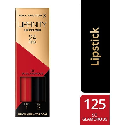 Max Factor Lipfinity lipstick and gloss 125 So Glamorous 2.3ml and 1.9g