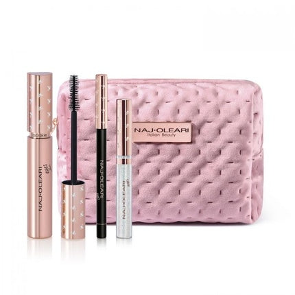 Naj Oleari Box Clutch with Mascara, Eye Pencil, and Glitter Mascara Liner