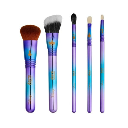 Sigma Beauty and Disney Makeup Brushes Alice in Wonderland Brush Set - Includes 2 Face Brushes and 3 Eye Shadow Brushes - Hypoallergenic Brush Set for Seamless Blending and Application + Beauty Bag
