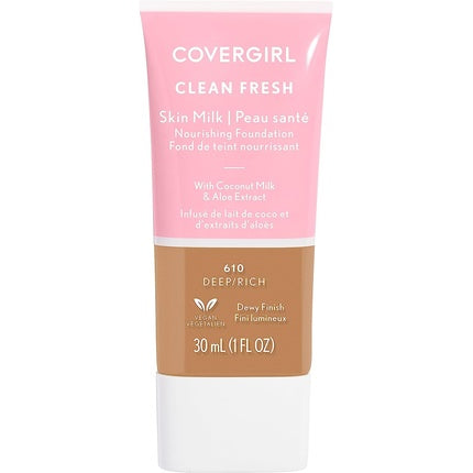 COVERGIRL Clean Fresh Skin Milk Foundation Rich/Deep 610 1 fl oz (30 ml)