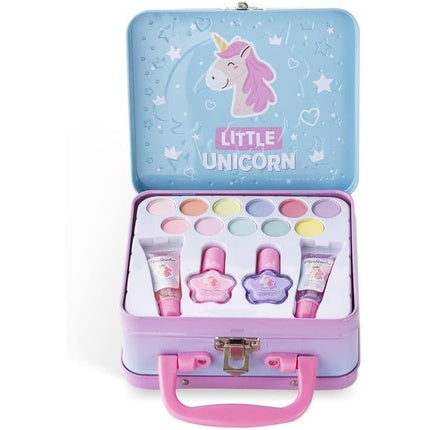 Martinelia Little Unicorn Beauty Pencil Case in Tin 14 x 12 x 6 cm with Enamel, Eye Drops, and Lip Gloss
