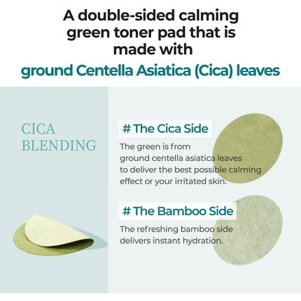 Numbuzin No.1 Centella Re-Leaf Green Toner Pad - Vegan Double-Sided Herb