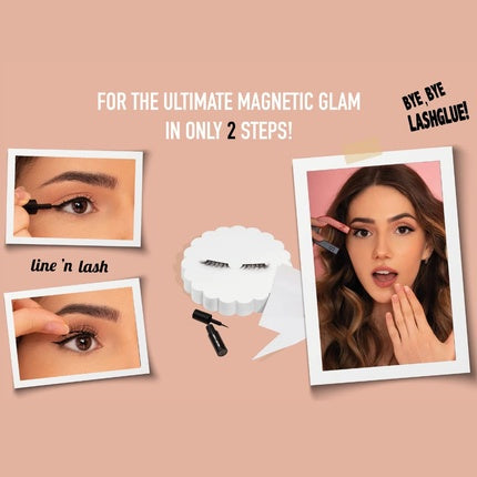 Melody Lashes Magnetic Eyelashes Strong Hold Waterproof Magnetic Eyeliner with Feather-Light Magnetized Lashes No Glue Needed Natural Look Makeup Mag Me