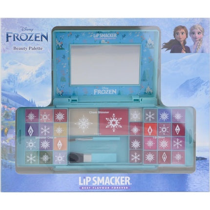 Lip Smacker Frozen Beauty Palette Makeup Gift Set with Lip Glosses, Shimmer Creams, Blush & Bronzer for Kids Princess Look - Includes Accessories and Mirror