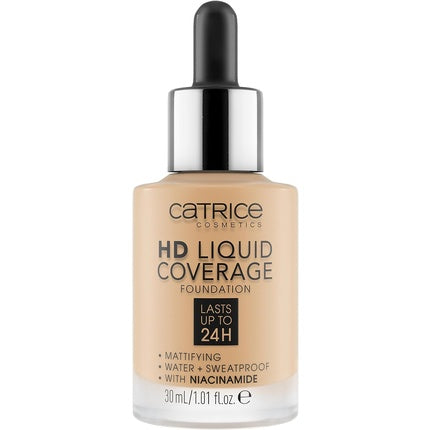 Catrice HD Liquid Coverage Foundation 036 Hazelnut Beige for Combination Skin 30ml