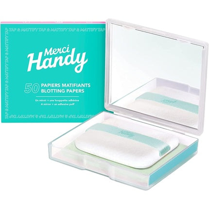 Merci Handy 100% Natural Blotting Paper 50 Oil Absorbing Sheets for Face Green Tea Extracts and Hemp Vegan