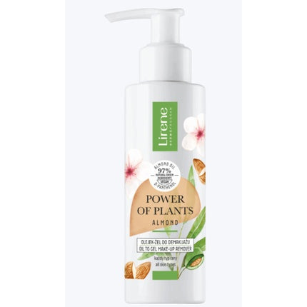 Lirene Power of Plants Almond 97% Natural Oil to Gel Makeup Remover Vegan 145ml