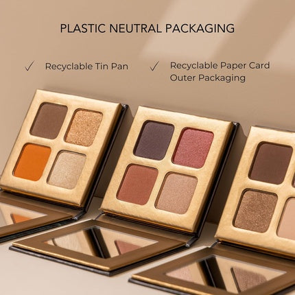 INIKA Organic Quad Eyeshadow Palette Pure Mineral Shimmer Longwear Highly Pigmented Blendable with Vegan Cocoa Seed Extract and Organic Carnauba Wax Cruelty-Free Makeup Wind