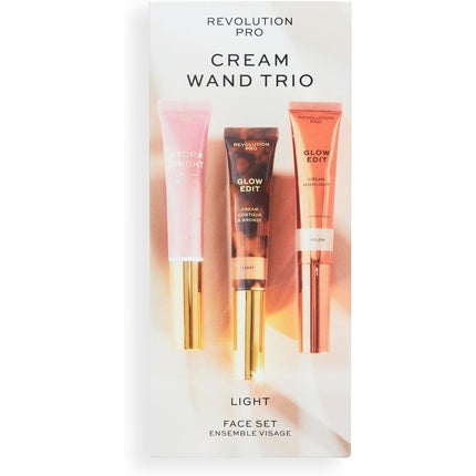 Revolution Pro Cream Face Wand Trio Cream Contour Blush Highlighter Makeup Set Light
