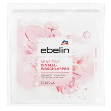 Ebelin Sensitive Disposable Facial Cleansing Wipes - 50 Pieces