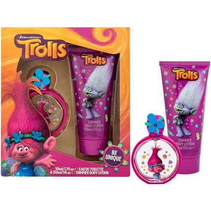 Trolls Girls 2 Piece Set: 50ml Eau de Toilette and 150ml Shimmer Body Lotion - Pink