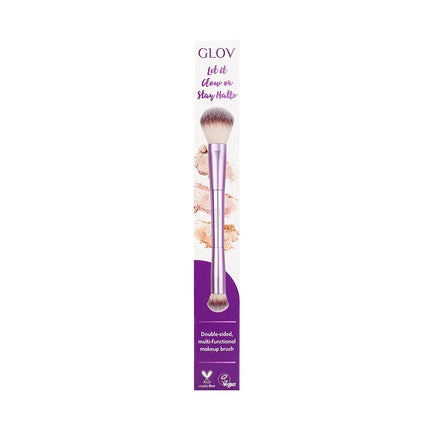Glov Double-Ended Makeup Brush for Face and Eyes - Let it Glow or Stay Matte 2 in 1