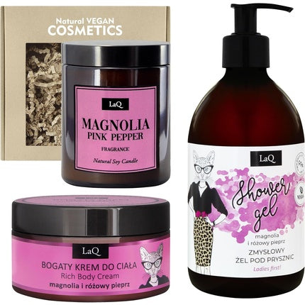 Set of Natural Cosmetics Gel Cream Candle Magnolia LaQ