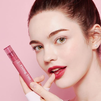 ETUDE Fixing Tint #04 Ginger Milk Tea Long Lasting High Pigmented Liquid Lipstick Waterproof Lightweight Matte Finish Lip Stain Full Coverage