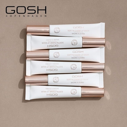 GOSH SOFT'N CLEAR Lip Balm with SPF 15 Vegan Lip Care Stick Transparent Glossy Booster 001 Glaze