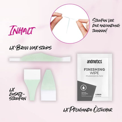 Andmetics Depilatory Strips for Women Eyebrows 1 Count