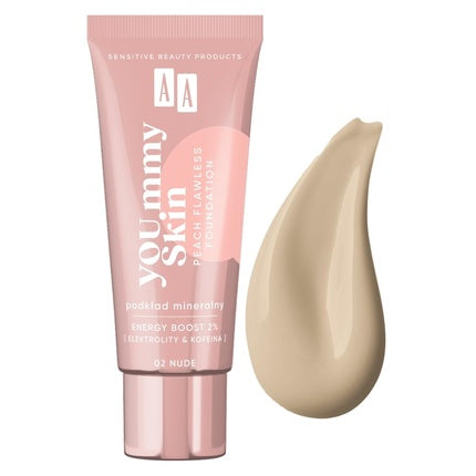 Aa Yoummy Skin Peach Flawless Foundation Mineral Foundation Adding Glow 02 Nude 30ml