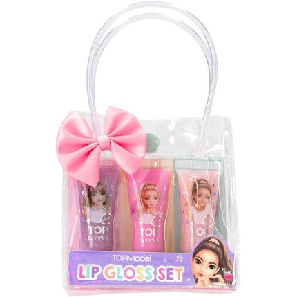 Depesche TOPModel Snap Shots Lip Gloss Set for Kids with 3 Pleasantly Scented Lip Glosses in Pink, Rose, and Purple