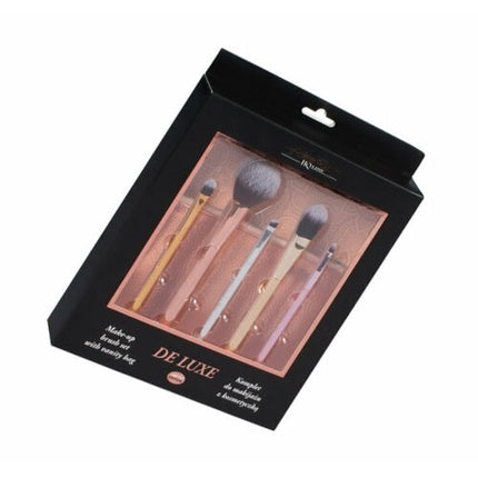 Top Choice Deluxe Makeup Brush Set with 5 Pieces and Cosmetic Bag