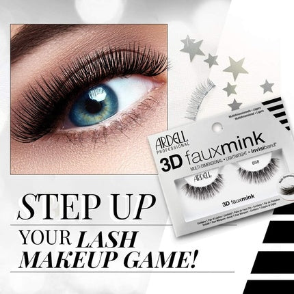ARDELL Professional 3D Faux Mink 858 Synthetic Vegan Black Eyelashes - Style 858