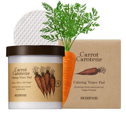 SKIN FOOD Carrot Carotene Soothing Water Pad 250g (8.81 oz.) 60 Sheets - Face Pads for Sensitive Skin, Vegan, Cruelty-Free Water Cushion