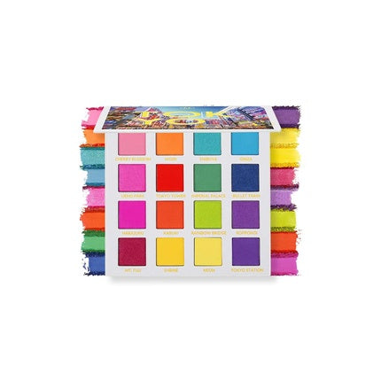 bh Cosmetics 16 Color Eyeshadow Palette Pressed Powder Trendy in Tokyo 4.2 oz