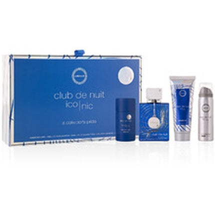 Armaf Club De Nuit Blue Iconic Gift Set - Edp 105 Ml, Deostick 75 G, Deospray 50 Ml, And Shower Gel 100 Ml