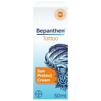 Bepanthen Tattoo Sunscreen Cream For Tattooed Skin Spf 50 Uva/Uvb 50 Ml