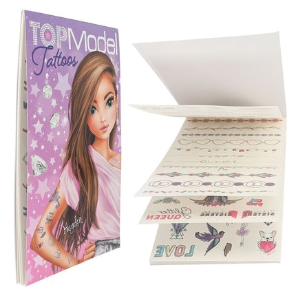 Top Model Tattoo Block for Girls 6 Sheets with Temporary Tattoos