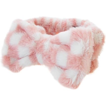 Cecily Pink & White Extra Soft Vintage Cosmetics Makeup Headband