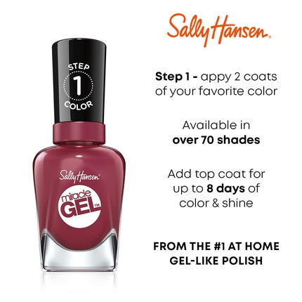 Sally Hansen Miracle Gel Nail Polish Shade Mauve-olous 244 0.5 Fl Oz