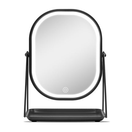 Gillian Jones Mirror With Led Light And Tray - Black